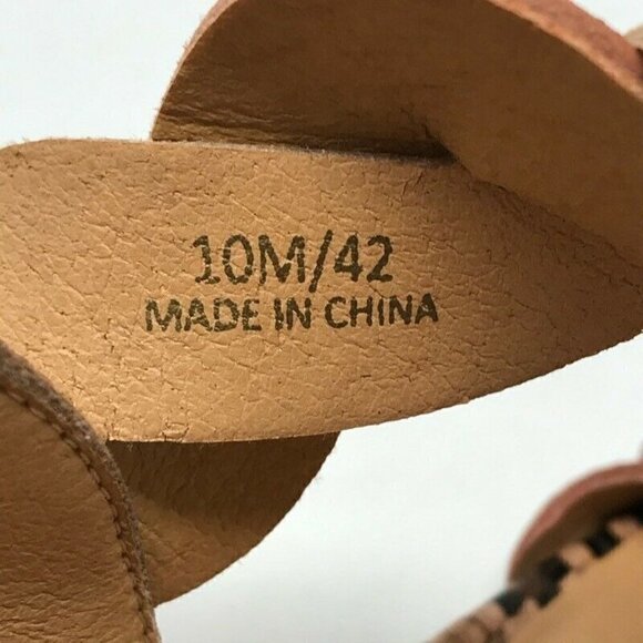 Crown Vintage Slingback Sandals Block Heels 10 - Picture 8 of 9